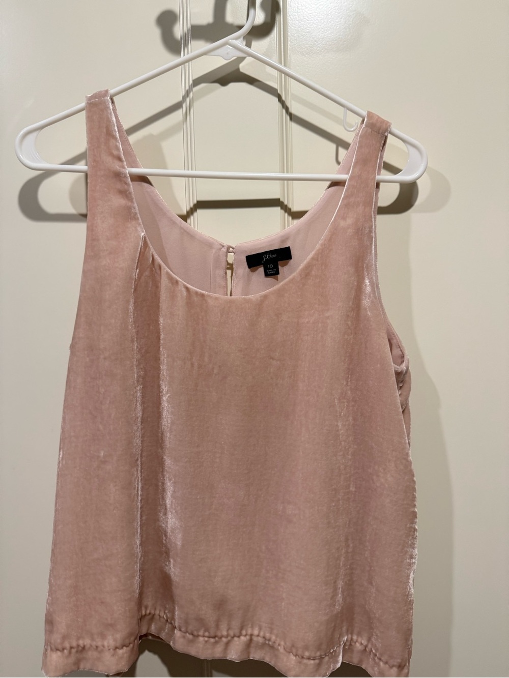 J. Crew Blush Pink Velvet Tank Top